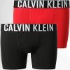 Promo 🧨 Lot De 2 Boxers Enfant 0404 Noir Rouge de Calvin Klein 🔔