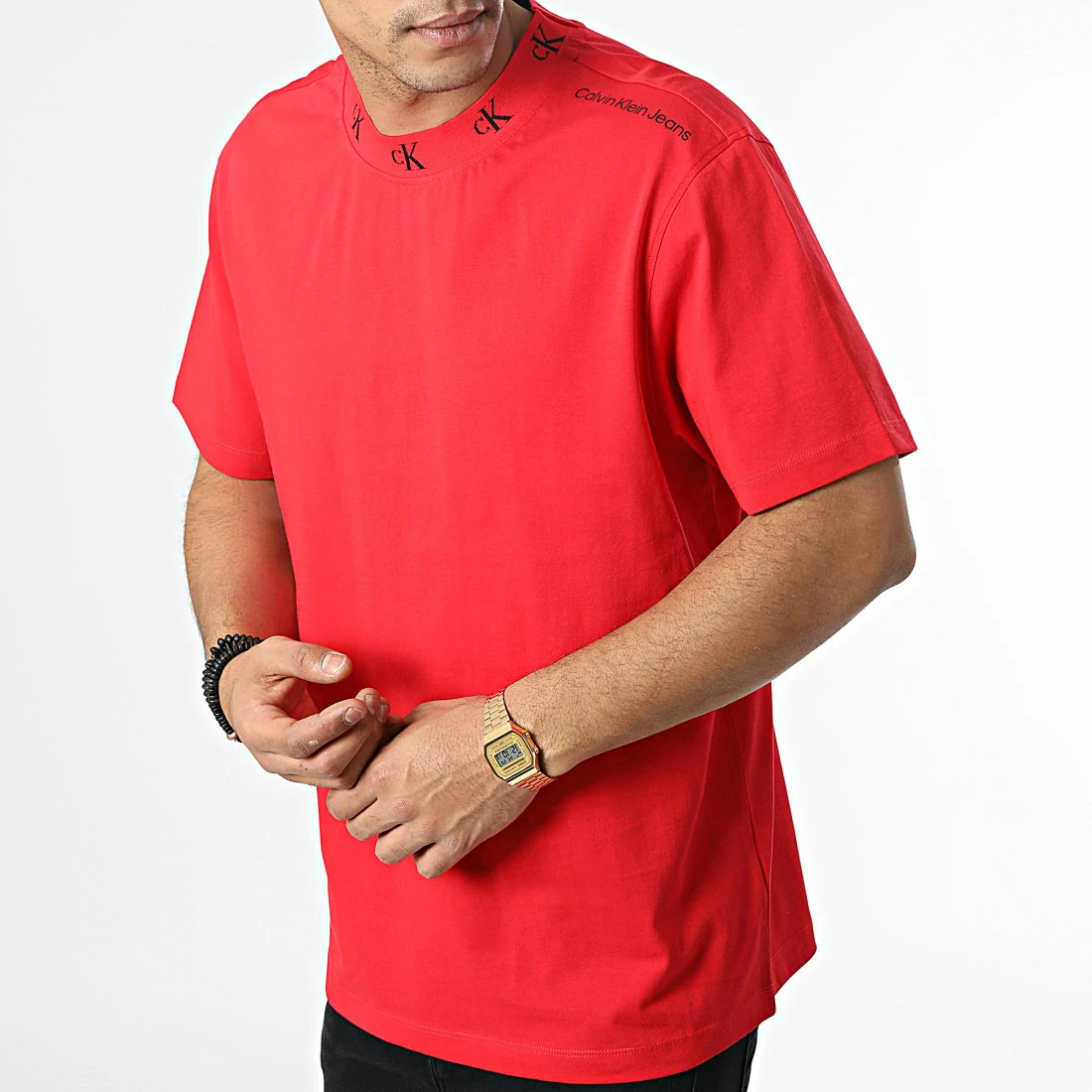 Meilleure vente 👍 Tee 👚 Shirt 1706 Rouge de Calvin Klein ✔️ 3 Meilleure vente 👍 Tee 👚 Shirt 1706 Rouge de Calvin Klein ✔️ – Image 3