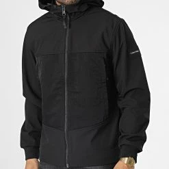 Budget 🌟 Veste Zippée Mix Media Heavy Crinkle 0860 Noir de Calvin Klein 🤩 -France Calvin Klein Soldes 2024 calvin klein 347406 K10K110860 BEH 20221110T160552 03