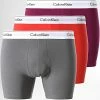 Sortie 🎁 Lot De 3 Boxers Cotton Stretch NB2381A Rouge Bordeaux Gris Anthracite de Calvin Klein ✔️