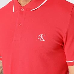 Top 10 🌟 Polo Manches Courtes Tipping Slim 5603 Rouge de Calvin Klein ⭐ -France Calvin Klein Soldes 2024 calvin klein 347668 J30J315603 XL6 20221118T150444 02