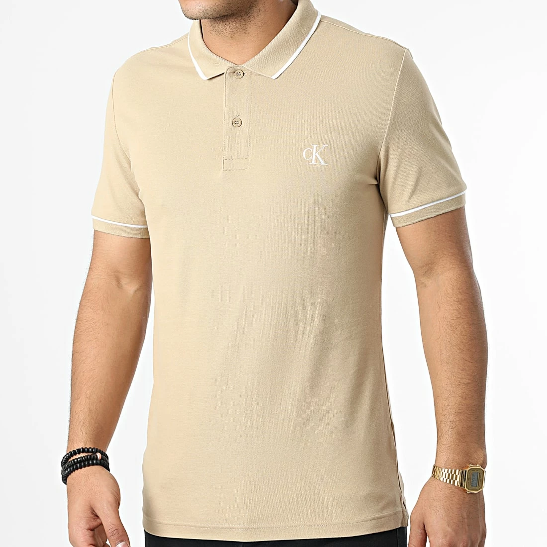 Nouveau 🎁 Polo Manches Courtes Tipping Slim 5603 Sable de Calvin Klein 🥰 1 Nouveau 🎁 Polo Manches Courtes Tipping Slim 5603 Sable de Calvin Klein 🥰