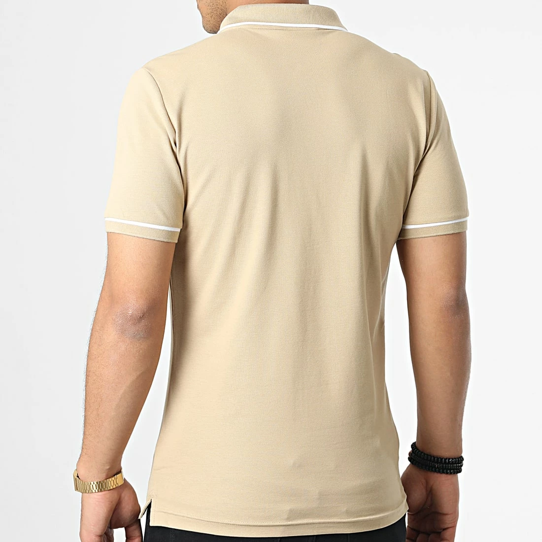 Nouveau 🎁 Polo Manches Courtes Tipping Slim 5603 Sable de Calvin Klein 🥰 4 Nouveau 🎁 Polo Manches Courtes Tipping Slim 5603 Sable de Calvin Klein 🥰 – Image 4