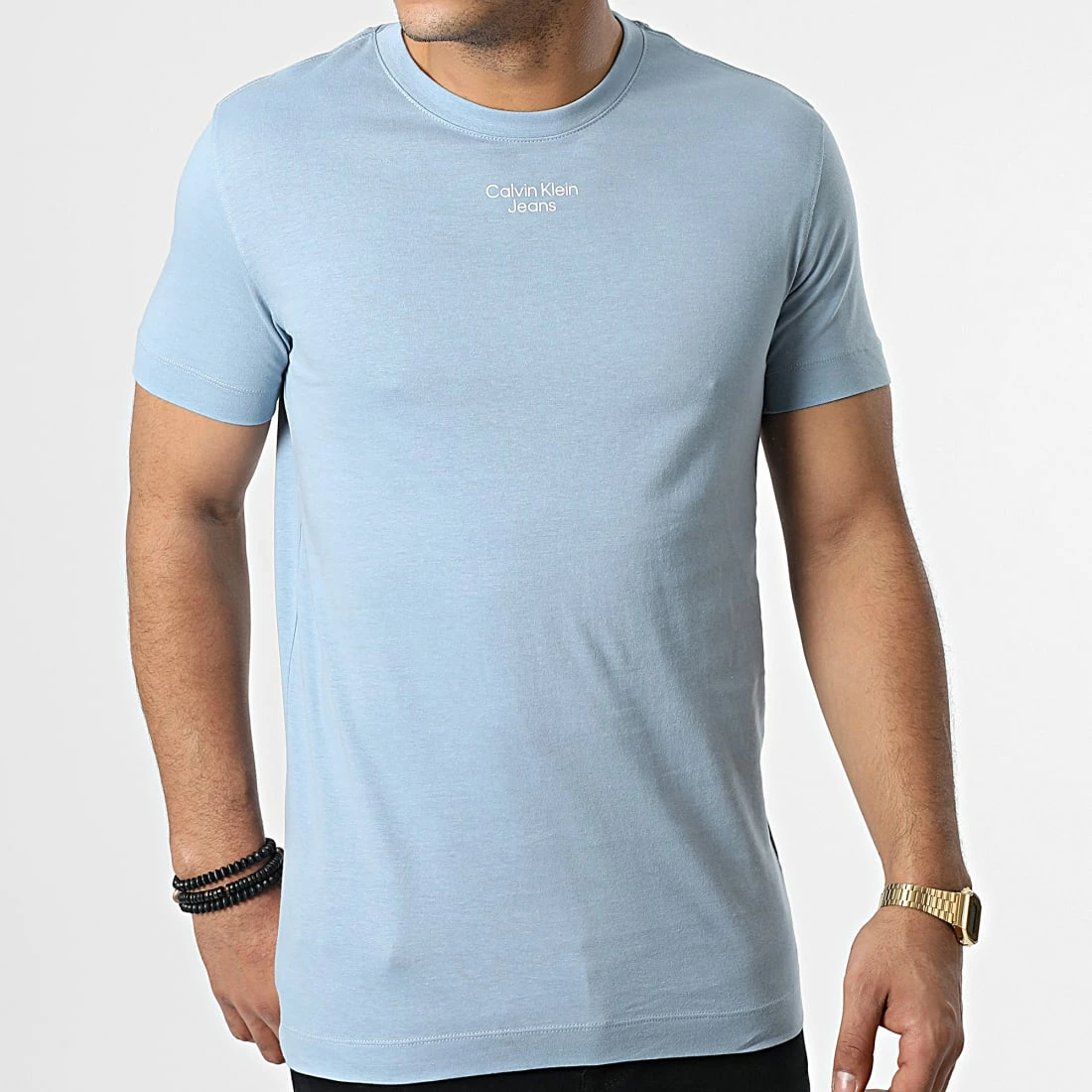 Top 10 🌟 Tee 👕 Shirt Stacked Logo 0595 Bleu Clair de Calvin Klein ✨ 3 Top 10 🌟 Tee 👕 Shirt Stacked Logo 0595 Bleu Clair de Calvin Klein ✨ – Image 3