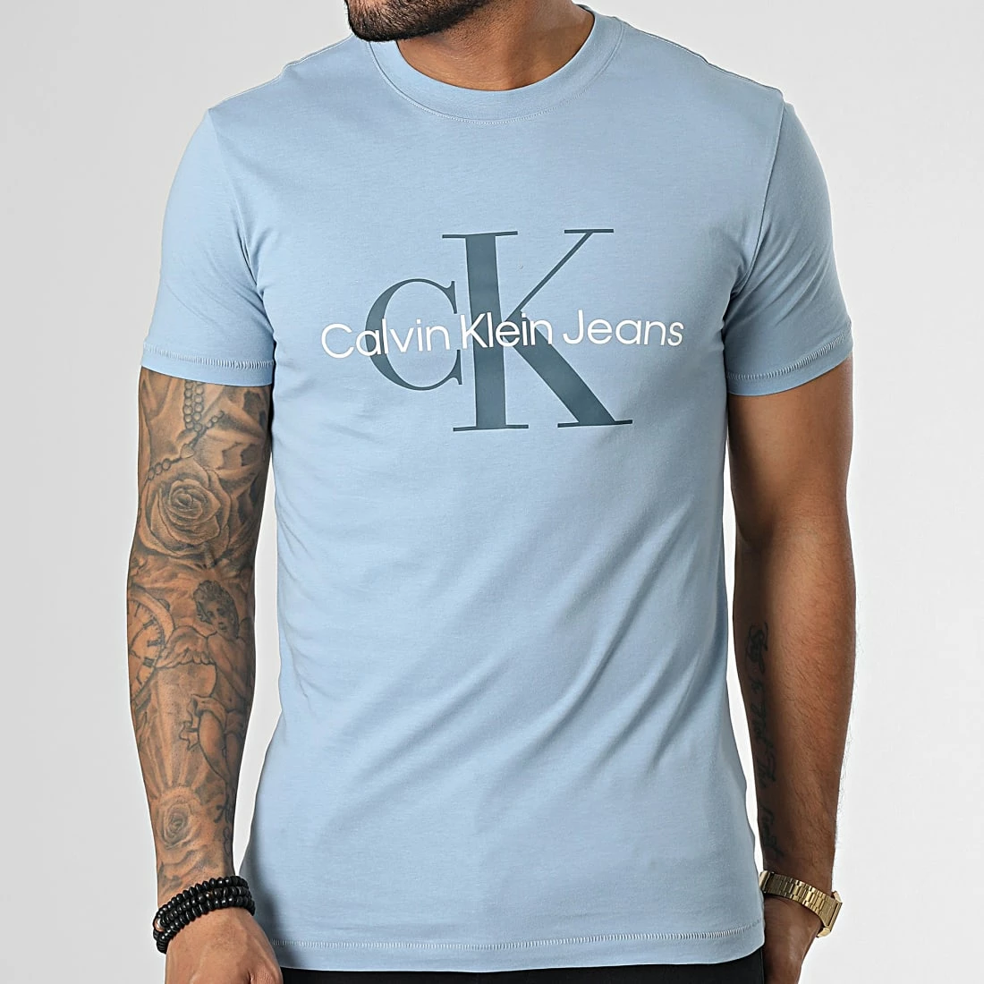 Meilleure affaire 👏 Tee 👚 Shirt 0806 Bleu Clair de Calvin Klein ⭐ 1 Meilleure affaire 👏 Tee 👚 Shirt 0806 Bleu Clair de Calvin Klein ⭐