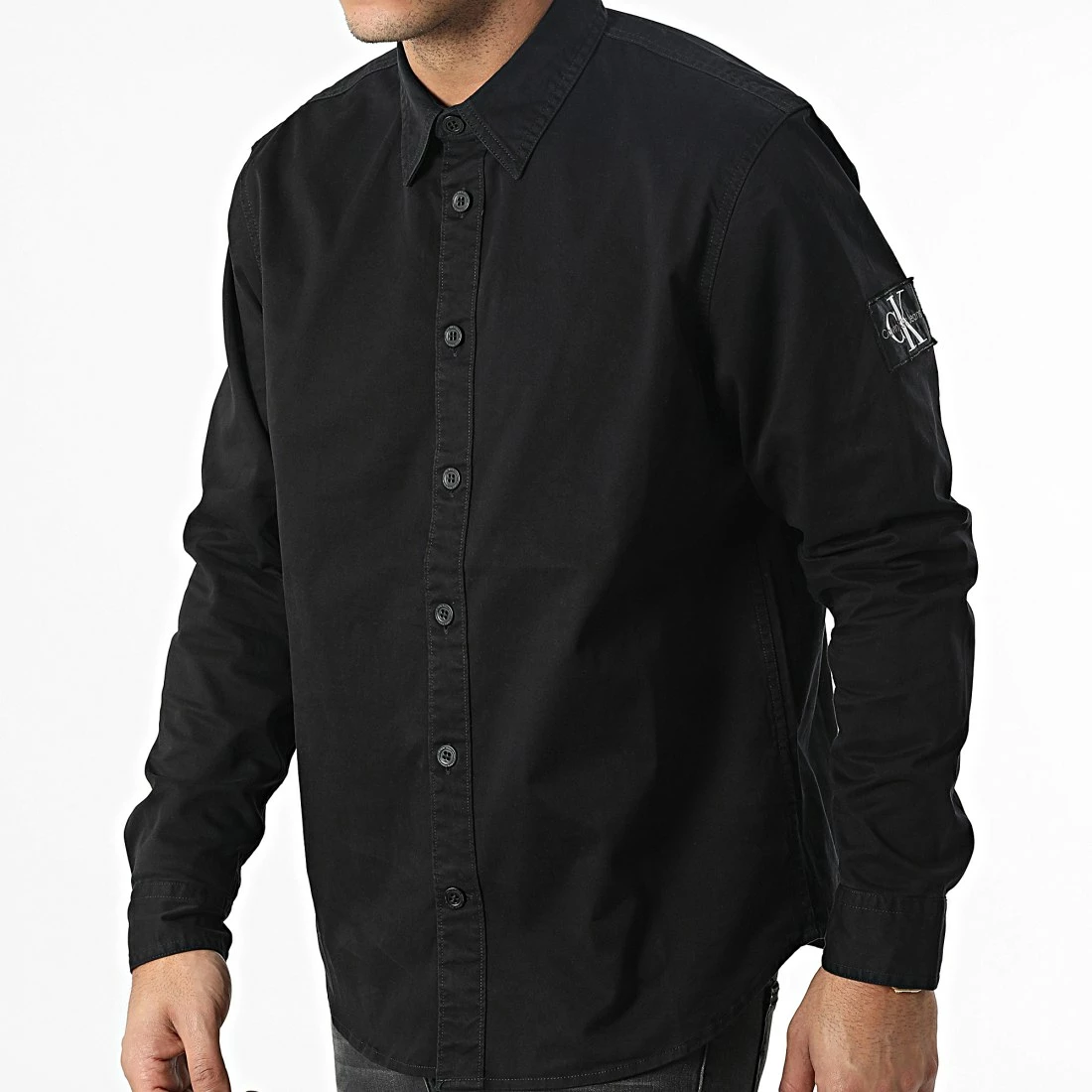 Vente flash 👏 Chemise Manches Longues Monologo Badge Relaxed 2057 Noir de Calvin Klein ✔️ 3 Vente flash 👏 Chemise Manches Longues Monologo Badge Relaxed 2057 Noir de Calvin Klein ✔️ – Image 3