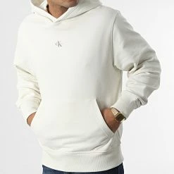 Top 10 👍 Sweat Capuche Micro Monologo 2535 Beige de Calvin Klein 👍 -France Calvin Klein Soldes 2024 calvin klein 347770 J30J322535 YBI 20221114T141603 03