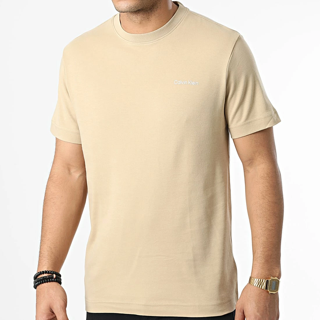 Vente flash ✨ Tee 👕 Shirt Micro Logo Interlock 9894 Sable de Calvin Klein 👍 1 Vente flash ✨ Tee 👕 Shirt Micro Logo Interlock 9894 Sable de Calvin Klein 👍