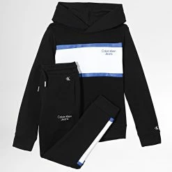 Offres 🎁 Ensemble De Survetement Enfant Stack Logo Colour Block 1559 Noir de Calvin Klein 😍