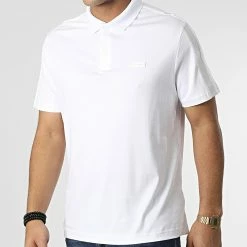 Offres 🎉 Polo Manches Courtes A Bandes Logo Tape Comfort 0788 Blanc de Calvin Klein 🤩