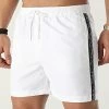 Promo 🧨 Short De Bain A Bandes Medium Drawstring 0741 Blanc de Calvin Klein 👏